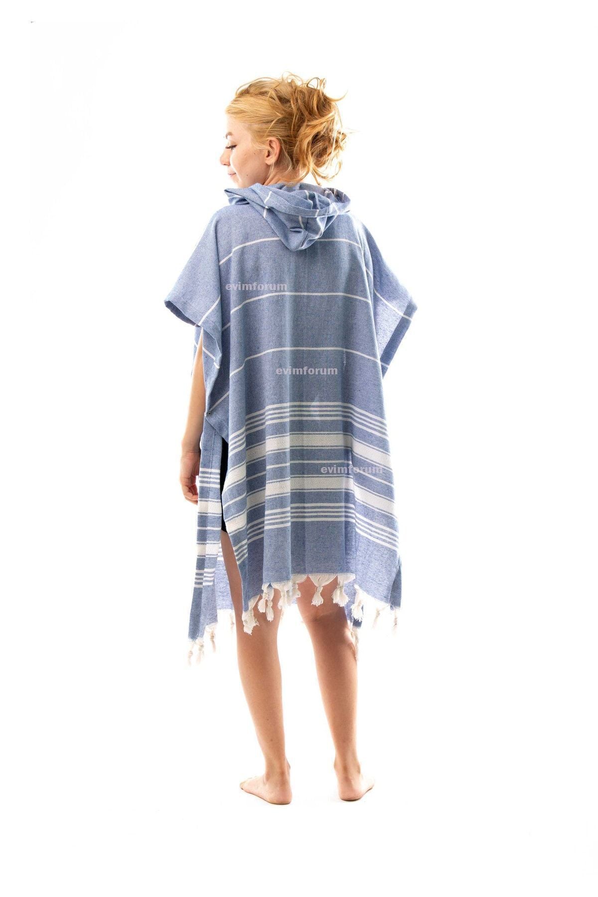 Cotton Adult Peshtemal Poncho Bathrobe Beach Towel