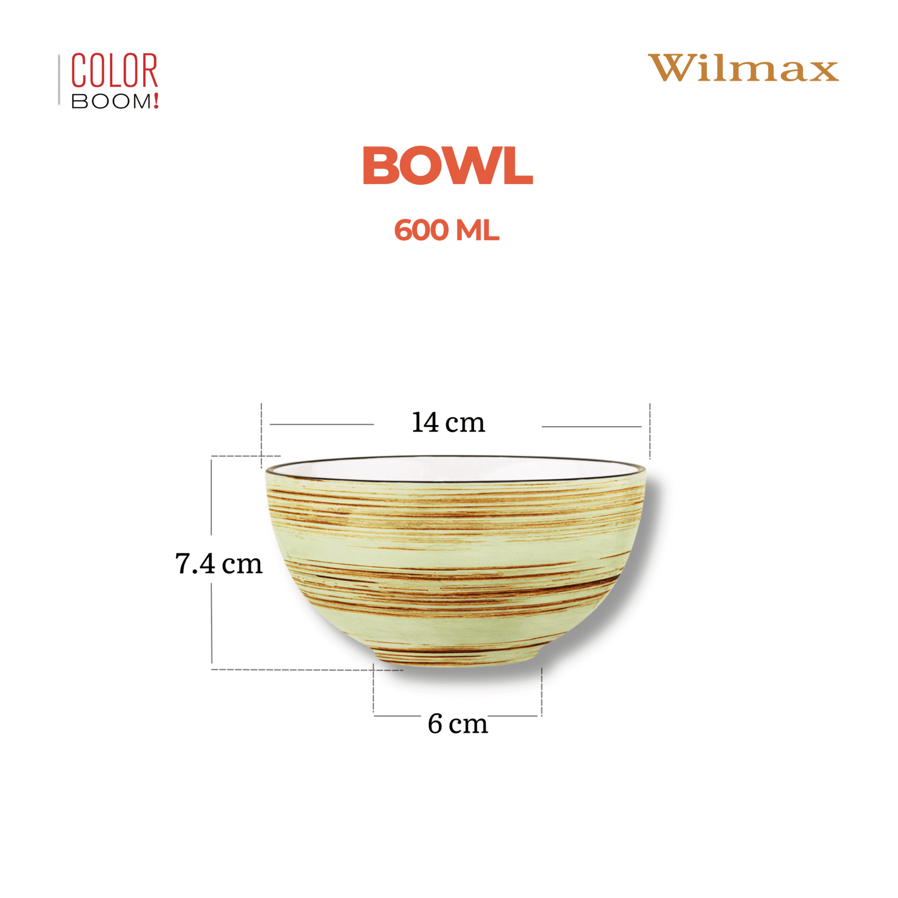 Wilmax Schale 600 ml Pistazie Porzellan 3er Set WL-669130/A3