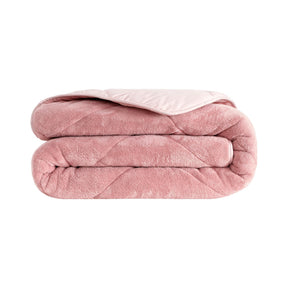 Wellsoft Bettdecke Rosa 200x200 cm - Wendbare Ganzjahresdecke, Doppelseitiges Steppbett mit 300 g/m² Füllung, Weich & Pflegeleicht