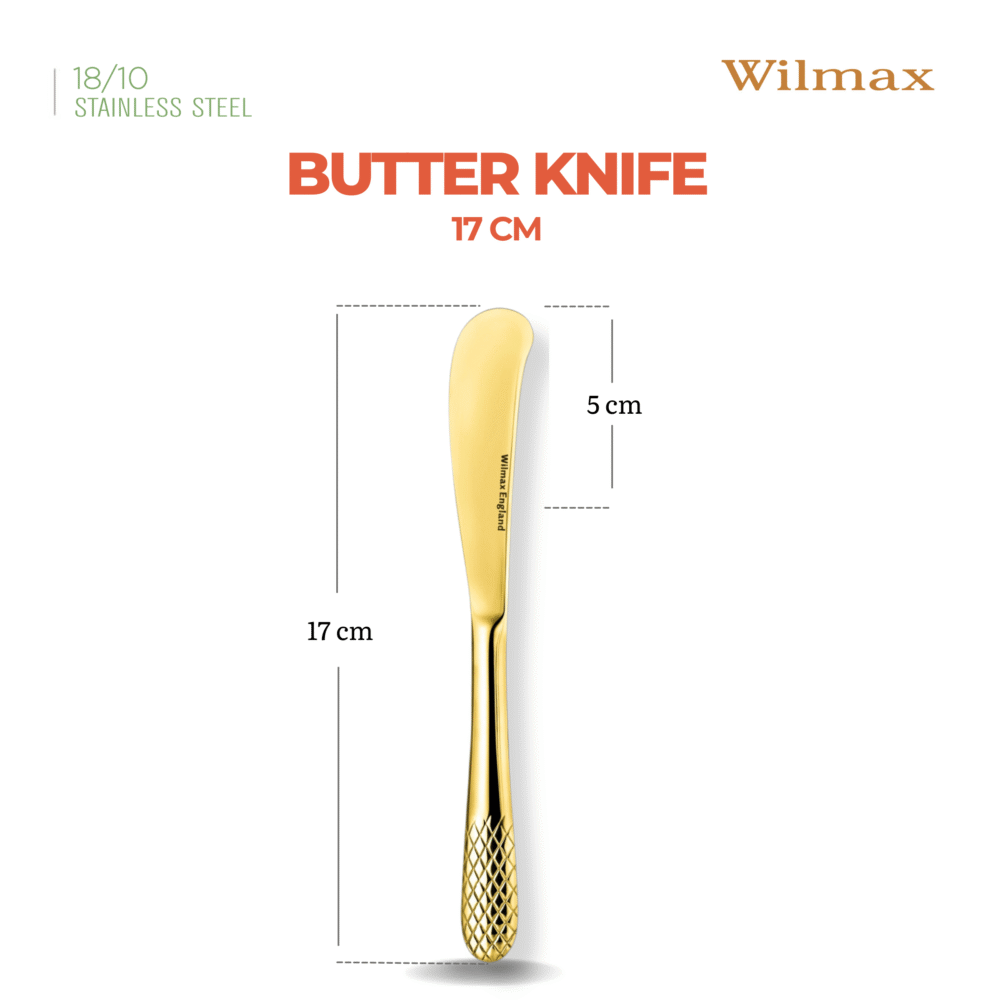 Wilmax Buttermesser 17 cm Edelstahl Gold WL-999247/1B