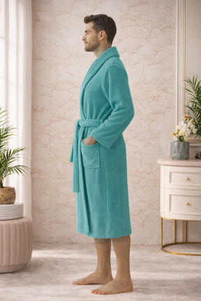 Ultraweicher Premium-Baumwollbademantel für Damen und Herren, hohes Grammgewicht - L/XL