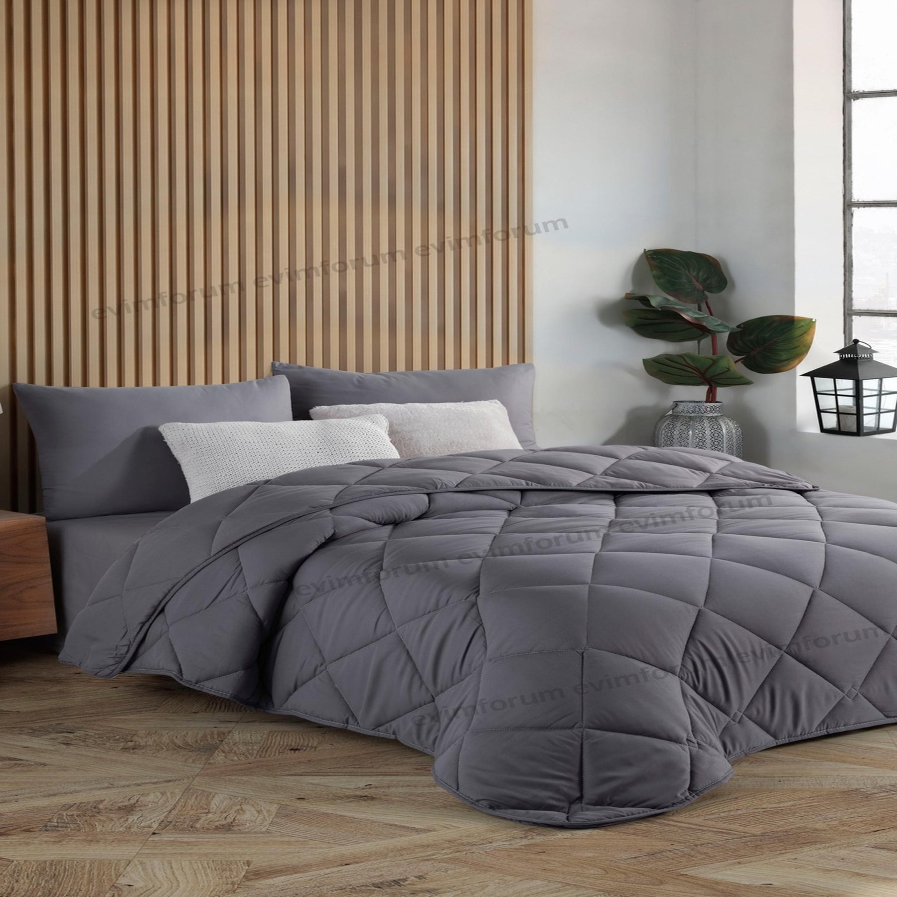 Formeya Bettdecke 200x200 cm, 300 GSM Steppdecke, Ganzjahresdecke, , Schlafdecke, Grau