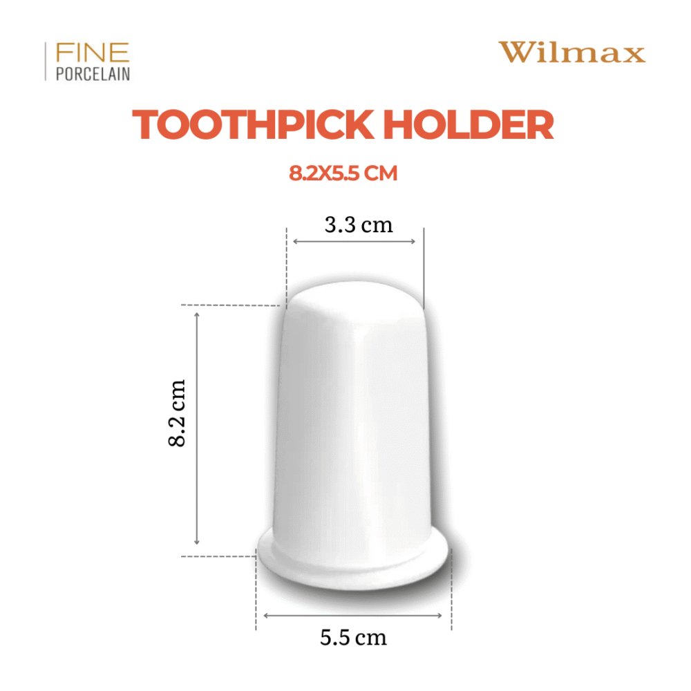 Wilmax Zahnstocherhalter Porzellan Weiß WL-996064/A