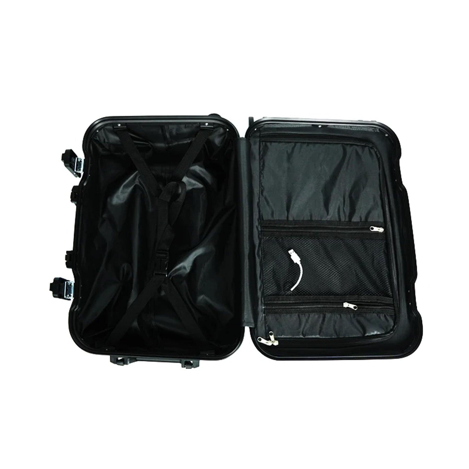 Erkugo Reisekoffer mit LED-Beleuchtung 42 L - Schwarz, ideal für Urlaub & Kurztrips