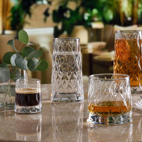 Pasabahce Leafy Gläser Set - 4 Longdrinkgläser + 4 Whiskyglas - Dekoriert Aussehen - 2