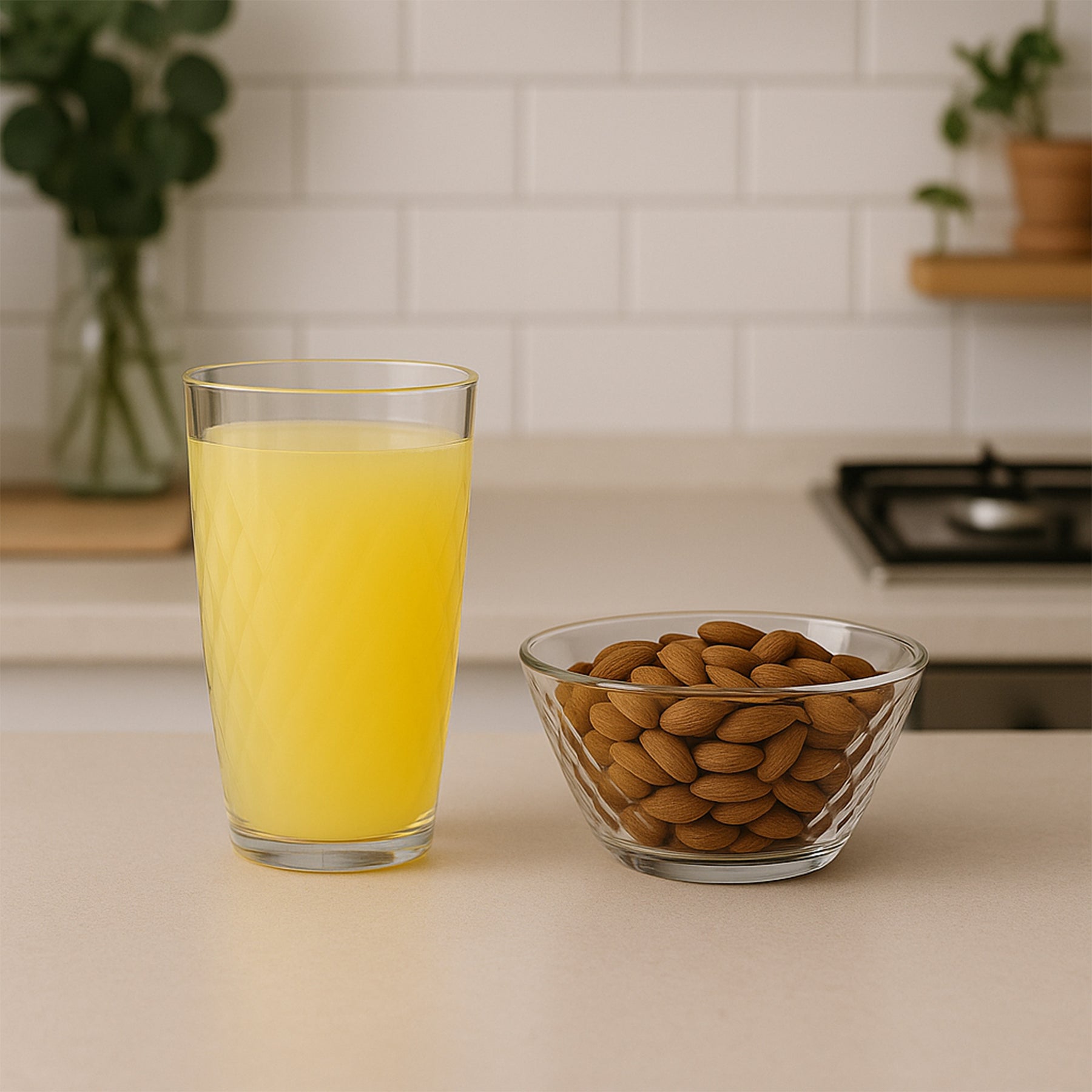 glass of water and glass bowl image