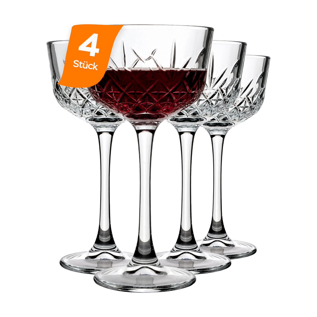Pasabahce Timeless Nick & Nora Cocktailglas 160 ml - Kristall-Schliff Martini Glas