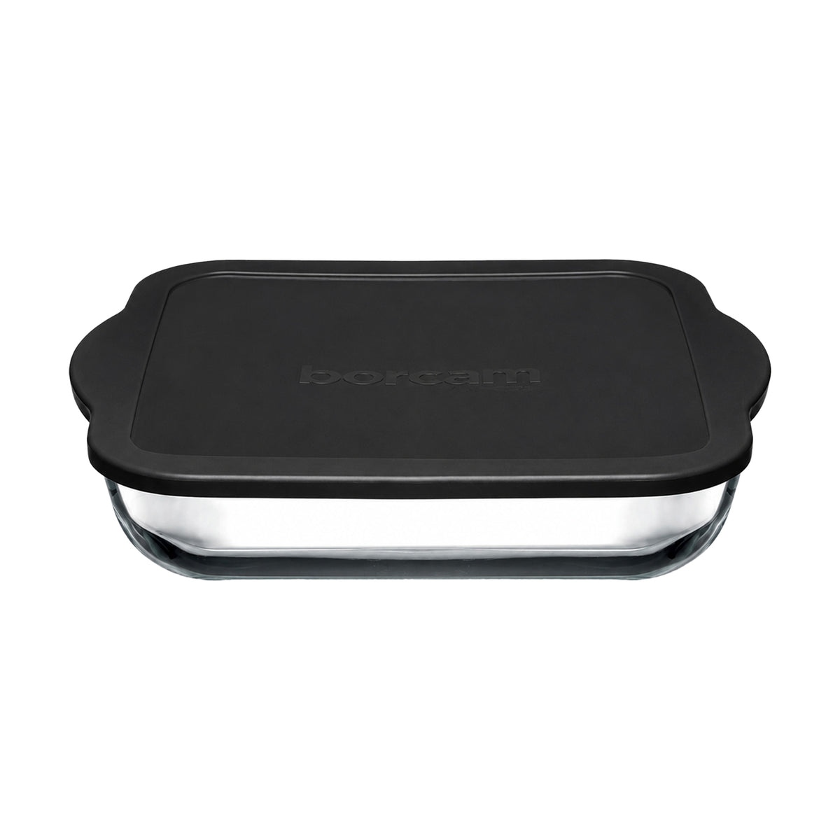 Pasabahce Borcam Bake&Keep - Quadratische Auflaufform mit rotem Kunststoffdeckel, 3200 ml