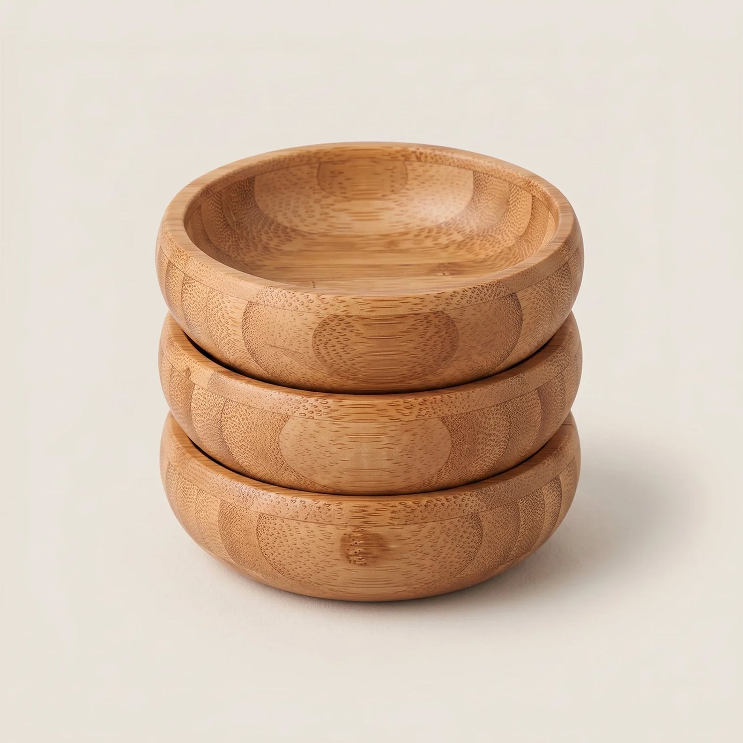 Bambus Schalen 3er Set oval - 9 x 9 cm Servierschalen