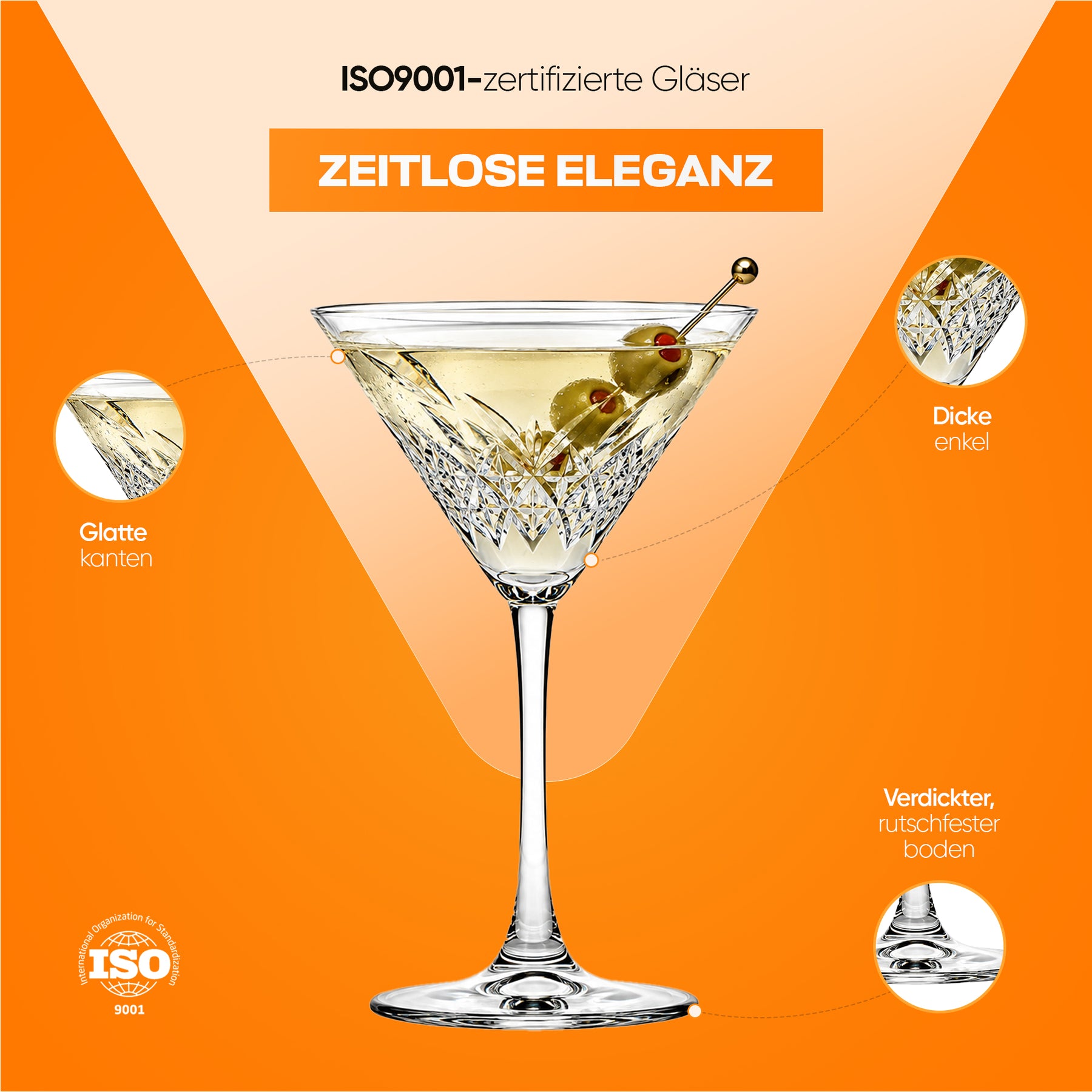 Pasabahce Timeless Martinigläser - 230 ml