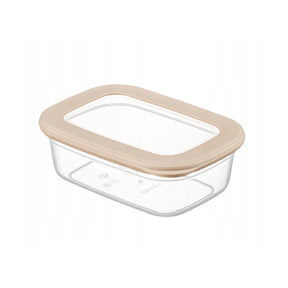 CRALEX Tosca 2-tlg. Set aus rechteckigen Lebensmittelbehältern - Beige, 670 ml und 1200 ml