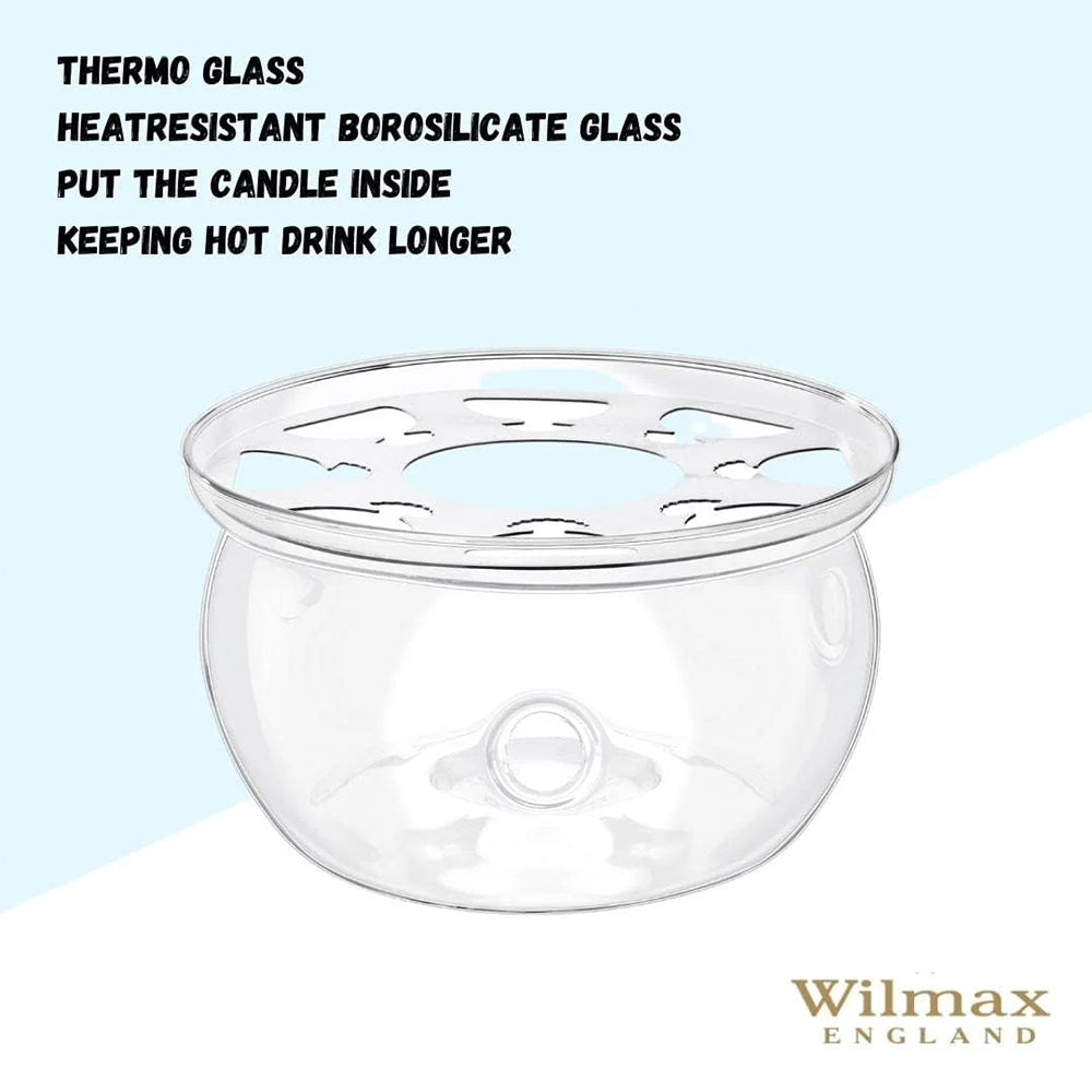 Wilmax Stövchen aus Glas für Teekannen Transparent WL-888903/A