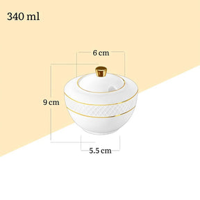 Wilmax Zuckerdose 340 ml Weiß Porzellan WL-880102470/A