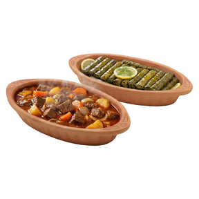 Viapot KILIS Medium 600 ml - Innen Braun Glasiert - Terrakotta-Auflaufform - 28×15,5×4,5 cm