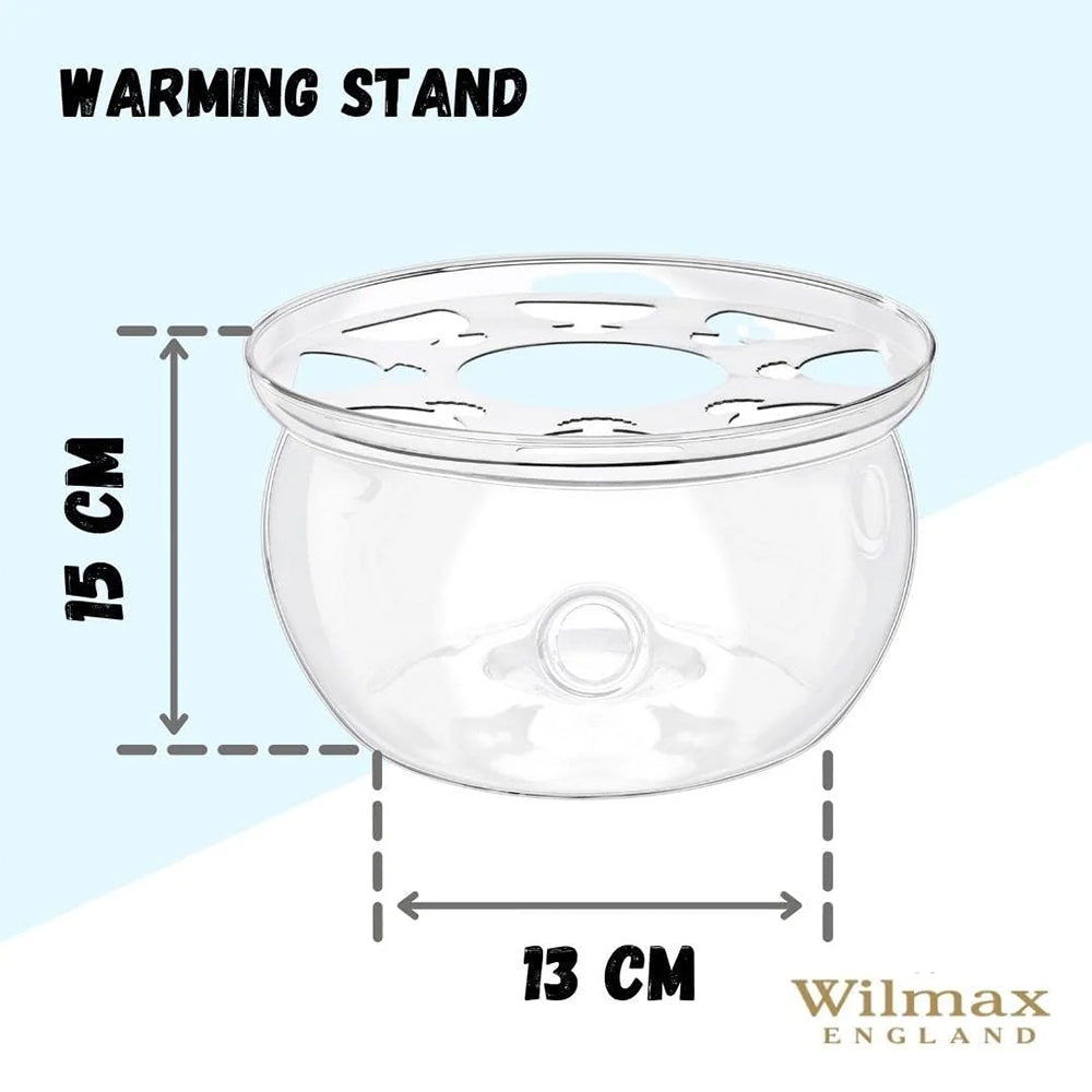 Wilmax Stövchen aus Glas für Teekannen Transparent WL-888903/A