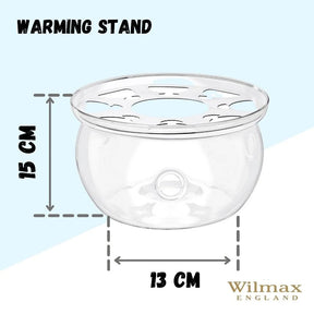 Wilmax Stövchen aus Glas für Teekannen Transparent WL-888903/A