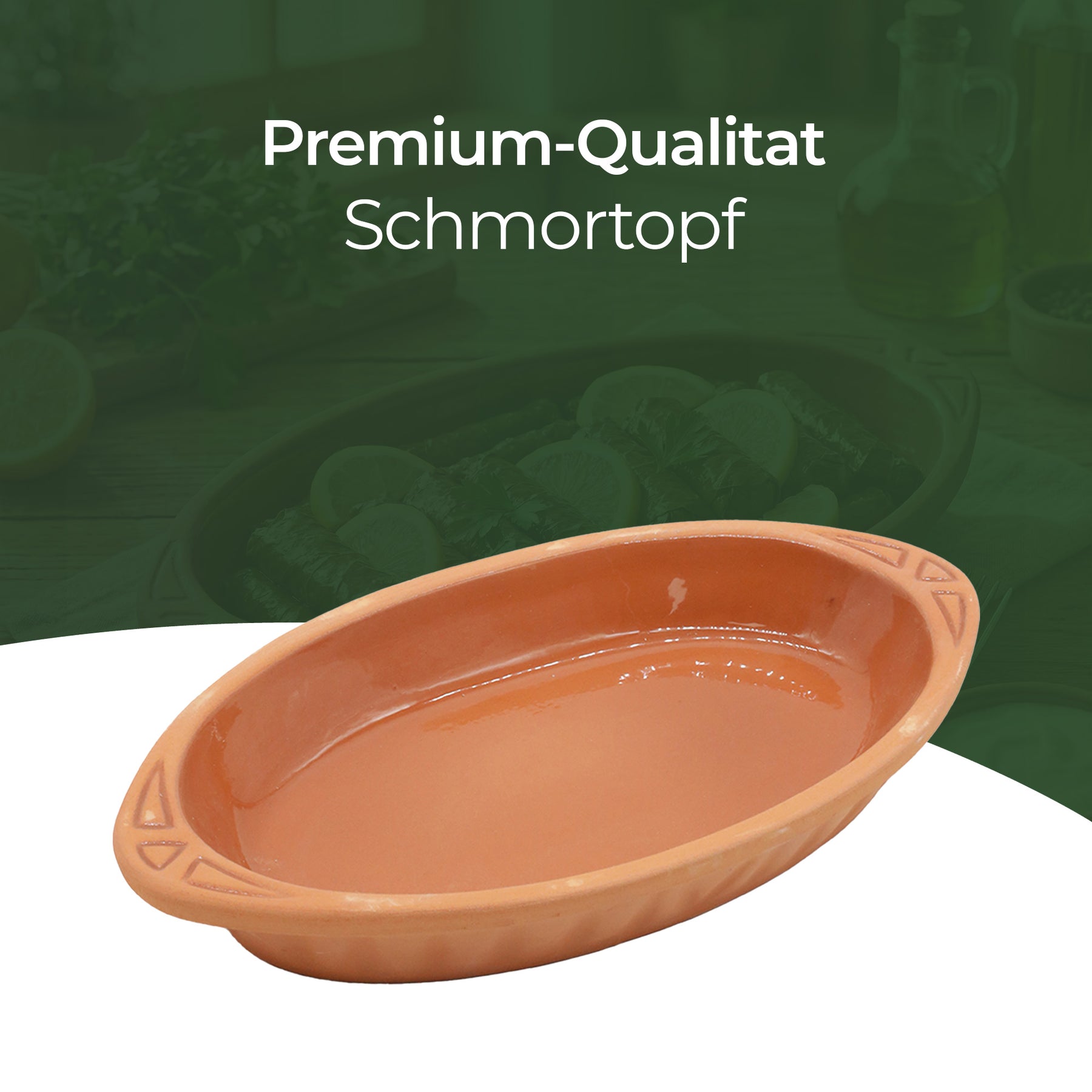 Viapot KILIS Medium 600 ml - Innen Braun Glasiert - Terrakotta-Auflaufform - 28×15,5×4,5 cm