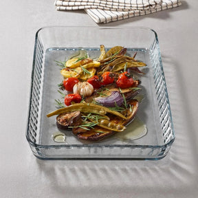 Borcam Ofenform 40 × 27 cm Glas transparent mit Tiefenansicht