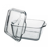 Pasabahce Borcam Kleine Quadratische Glas-Auflaufform mit Deckel 1000 ml 174 × 147 mm