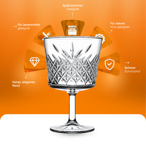 Pasabahce Timeless Cocktailglas 270 ml - Kristall-Schliff Martini Glas
