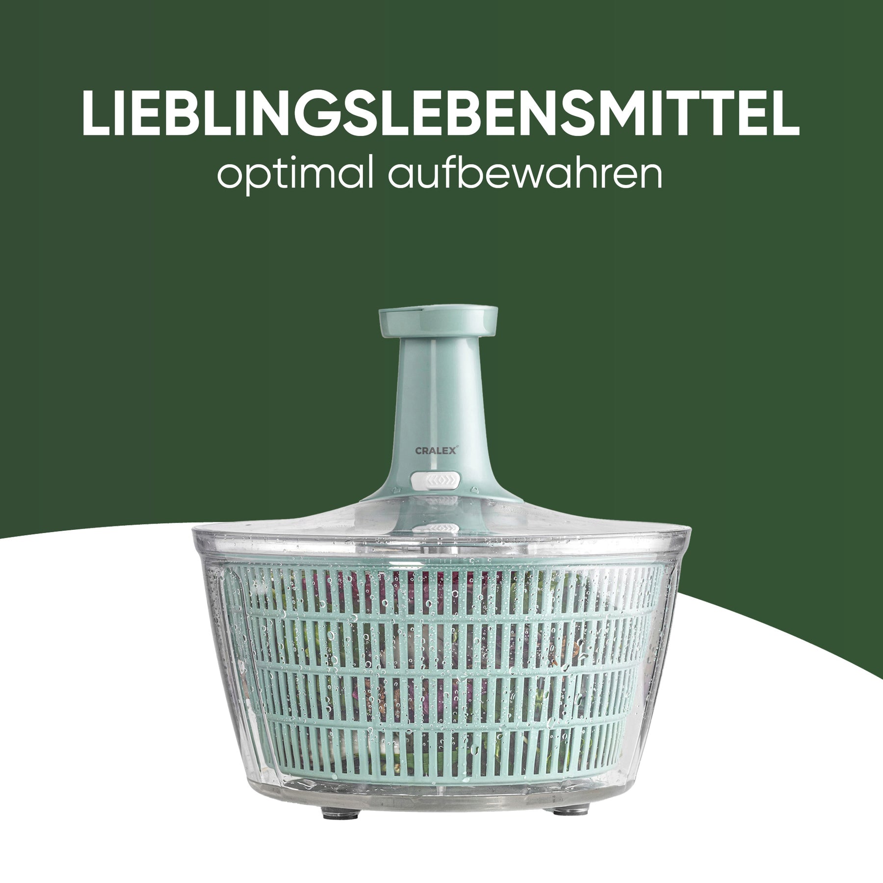CRALEX Küchenhelfer Set  Salatschleuder & Schalen mit Deckel (5L + 2L & 3L)