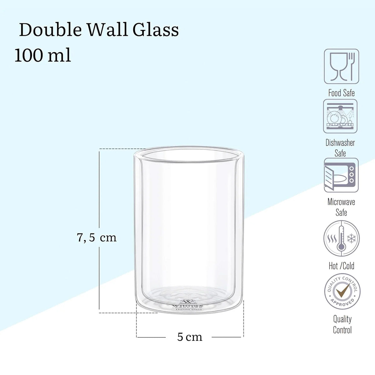 Wilmax Doppelwandiges Glas 300 ml Transparent WL-888784/A