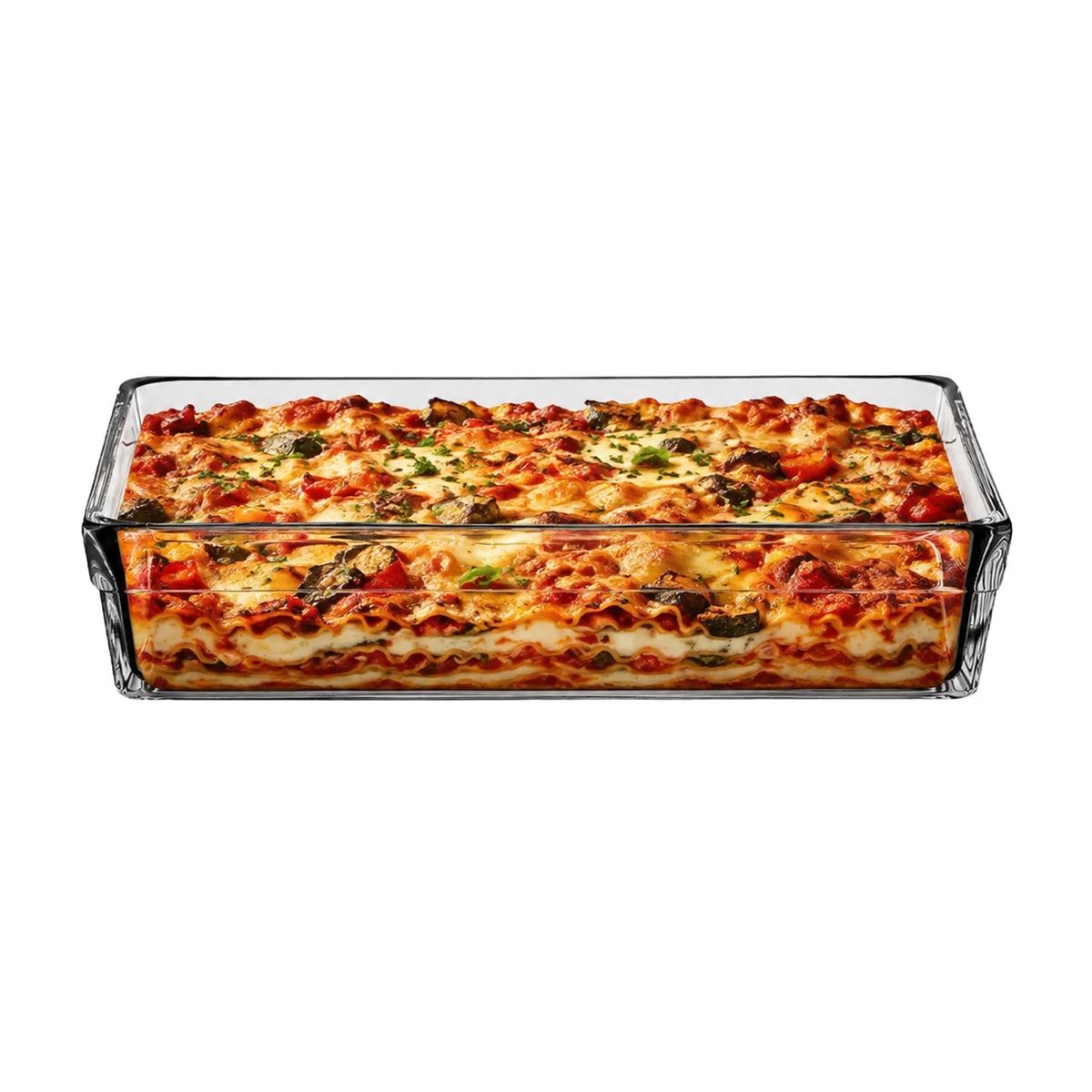 Pasabahce Borcam Rechteckige Glas-Auflaufform - 2,5 L, 28,5 × 19,5 cm
