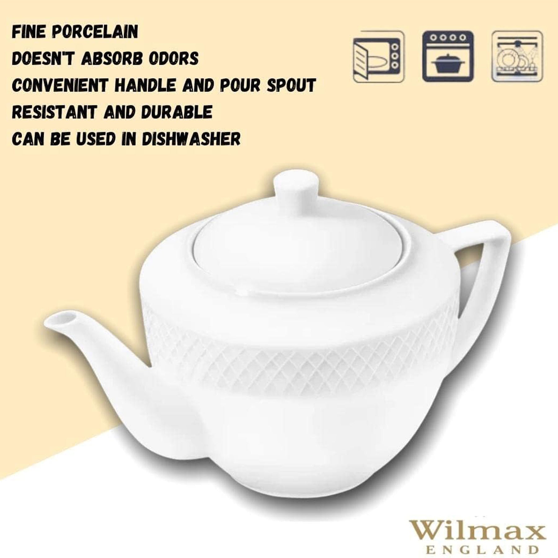 Wilmax Teekanne 900 ml Weiß Porzellan WL-880110/1C