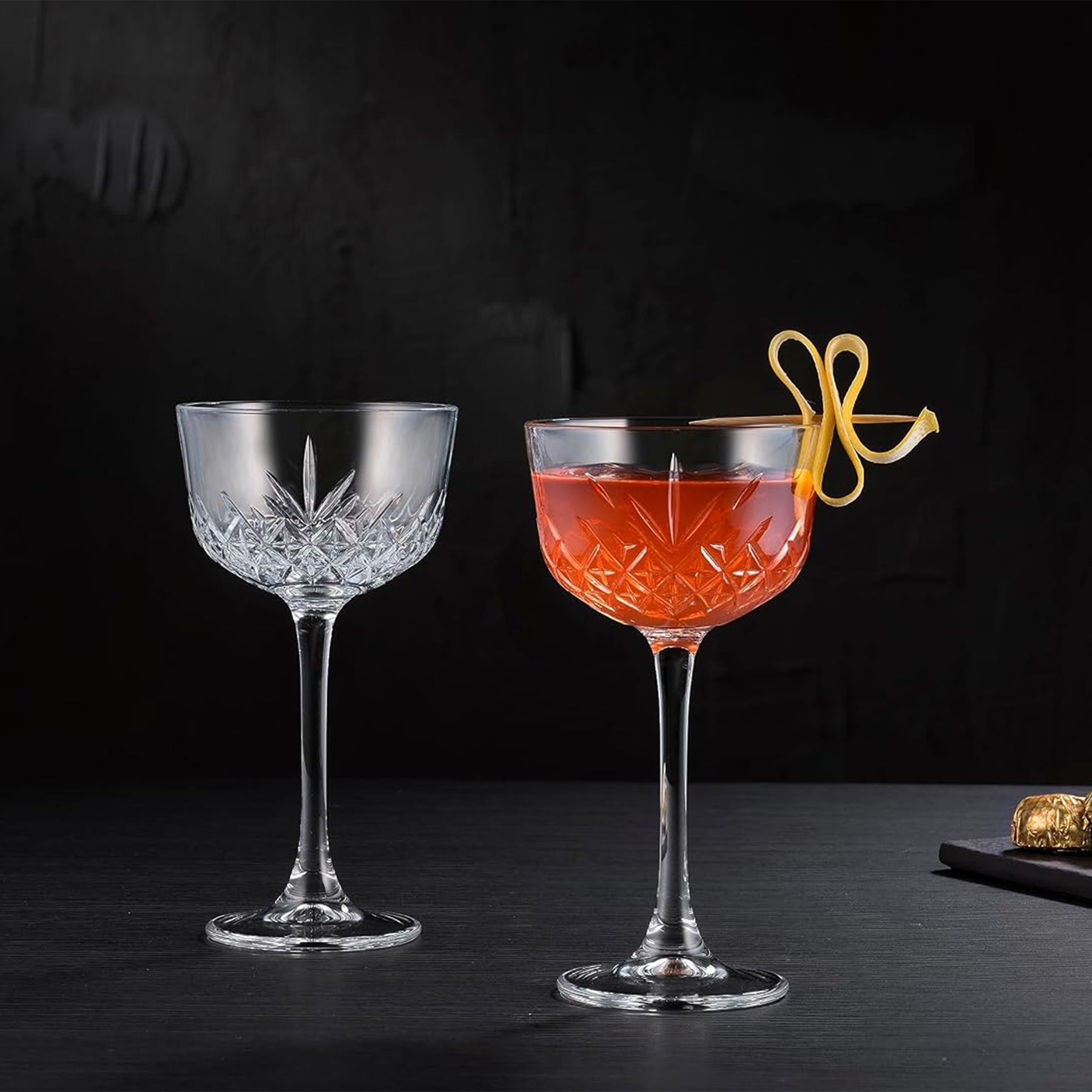 Pasabahce Timeless Nick & Nora Cocktailglas 160 ml - Kristall-Schliff Martini Glas