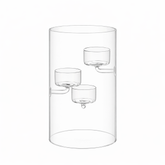 Wilmax Teelichthalter aus Glas für 3 Teelichter, 20 cm