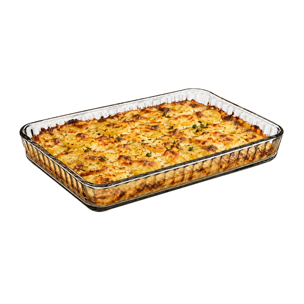 Pasabahce Borcam Rechteckige Glas-Auflaufform - 3,8 L, 40 × 27 cm