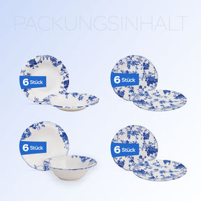 Güral Tenedos Tafelservice für 6 Personen - Blau