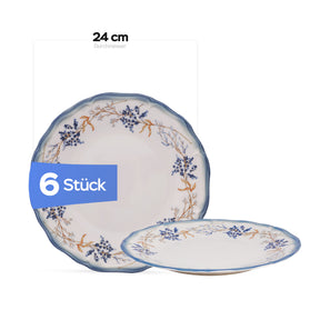 Güral Tenedos Tafelservice für 6 Personen - Blau-Orange