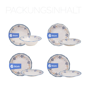 Güral Tenedos Tafelservice für 6 Personen - Blau-Orange