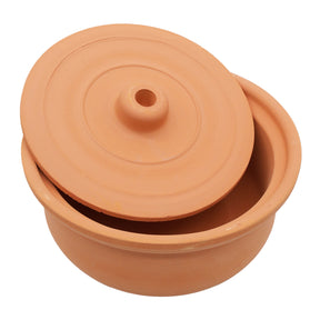 Viapot Medium 2500 ml - Natur - Terrakotta-Schmortopf mit Deckel - 24×12 cm