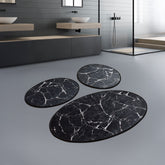 Bosdela Badezimmerteppich-Set 3-teilig Marble Black - 100 × 160 cm