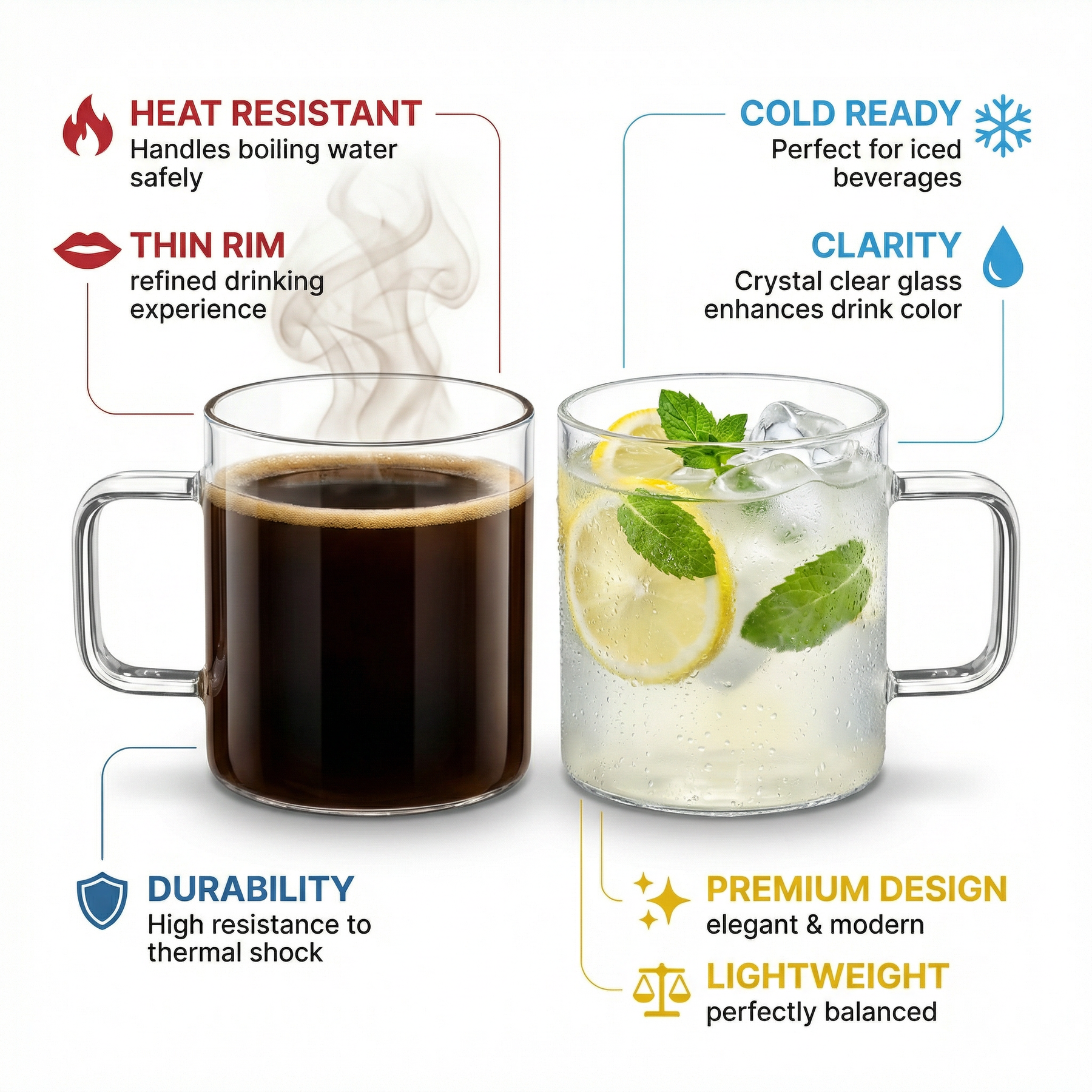 Wilmax Kaffeetasse 400 ml Borosilikatglas Transparent WL-888607/A