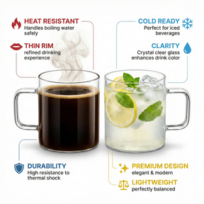 Wilmax Kaffeetasse 400 ml Borosilikatglas Transparent WL-888607/A
