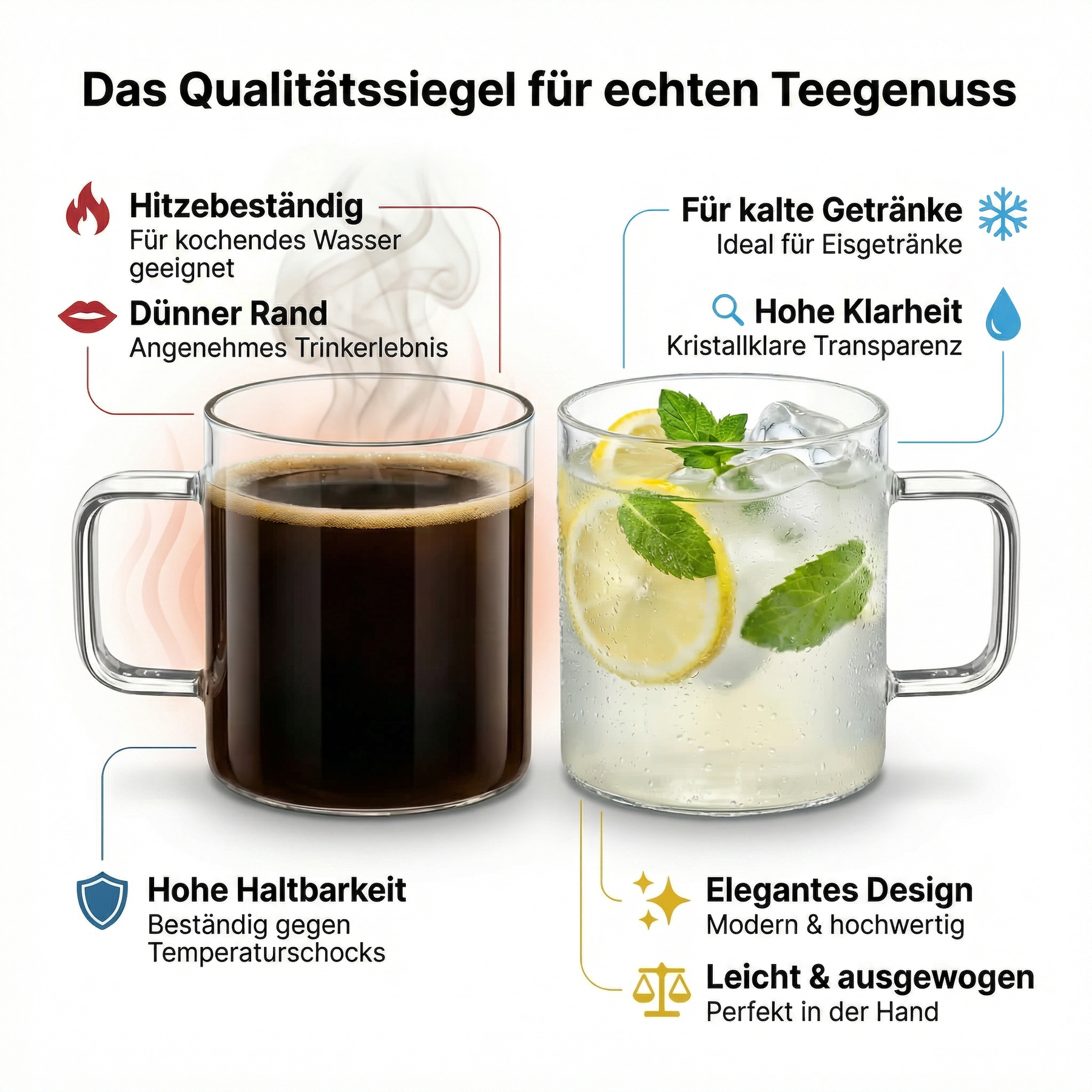 Wilmax Kaffeetasse 400 ml Borosilikatglas Transparent WL-888607/A