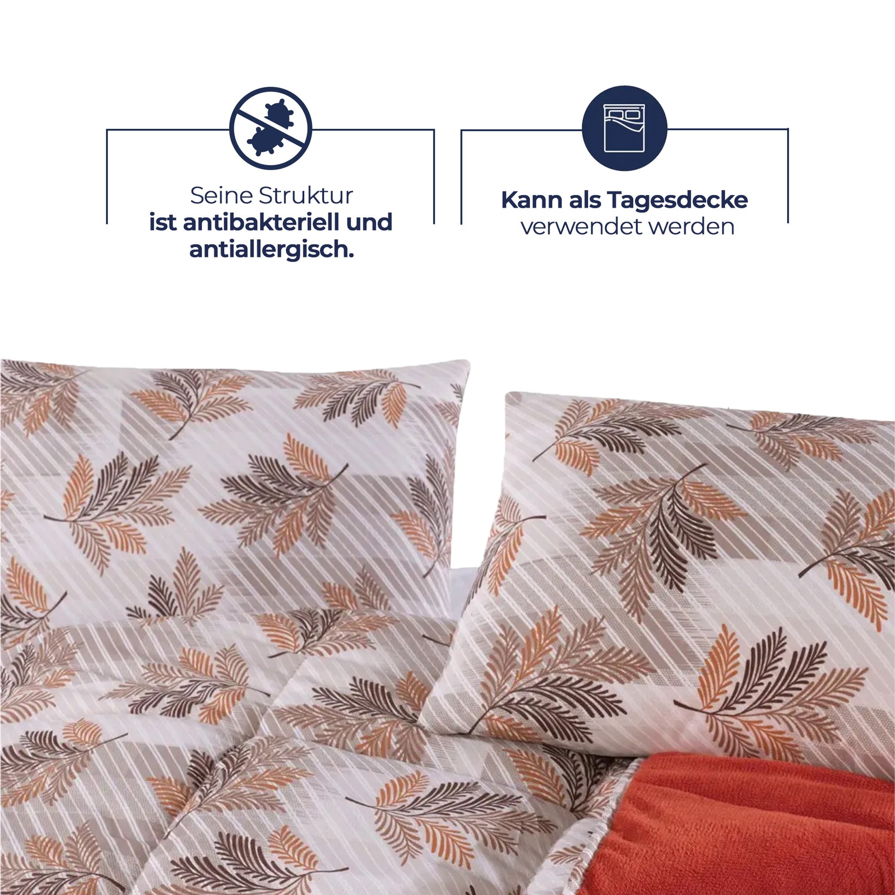 Nordic Schiller Wellsoft 4-Jahreszeiten Doppelseitige Bettdecke - Ziegelrot