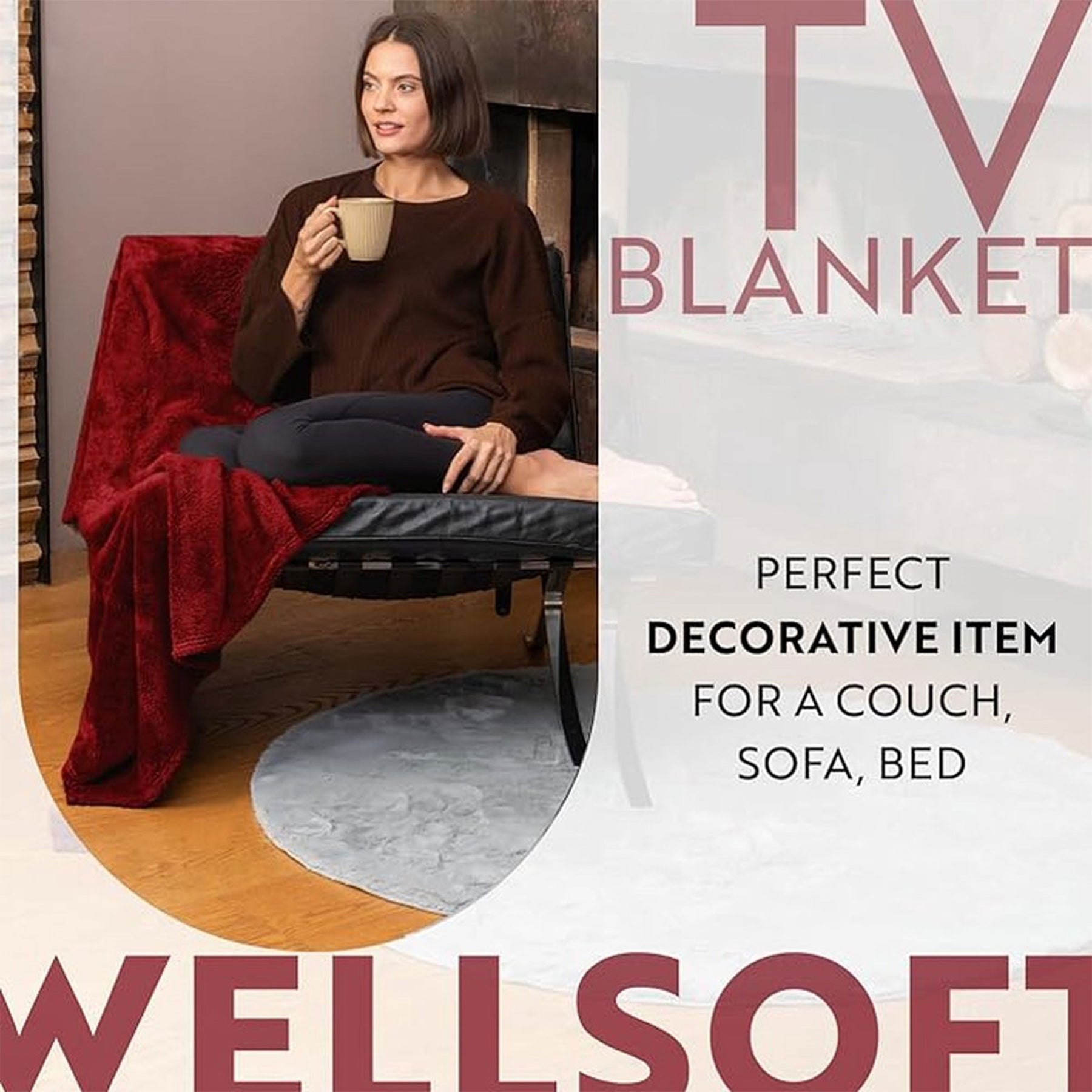 English Home Welsoft Decke - Flauschige TV-Decke 120x170 cm