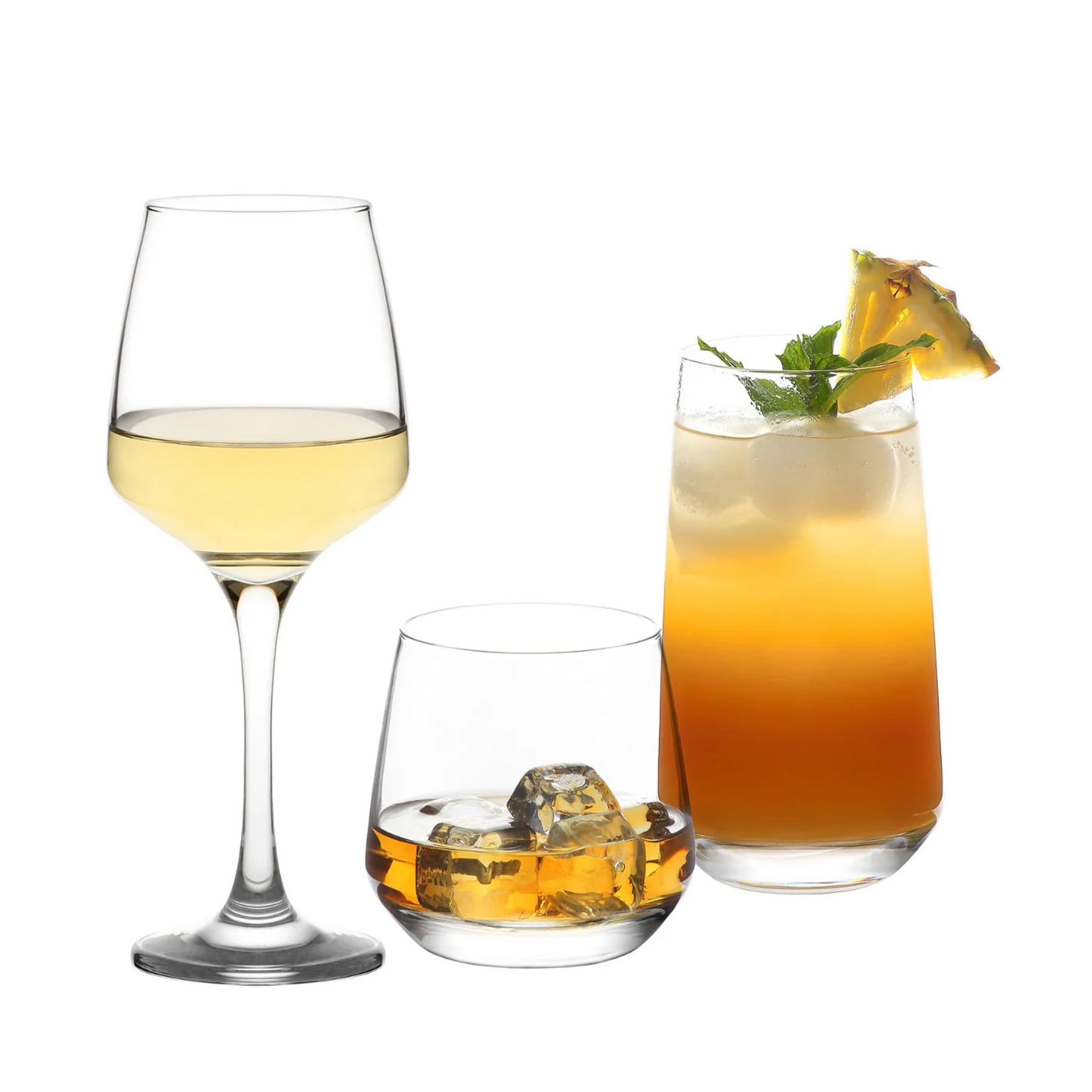 LAV Softdrink-Wasser-Set mit Fuß aus Glas-18-teiliges