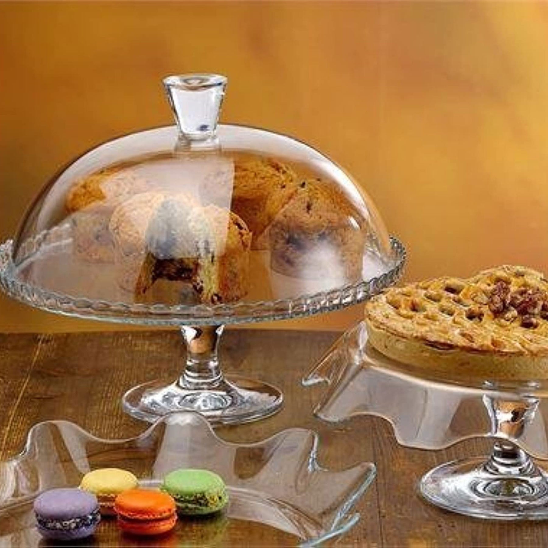 Pasabahce Servierplatte Elegantes Transparent Patisserie-Set - Dekoriert Aussehen