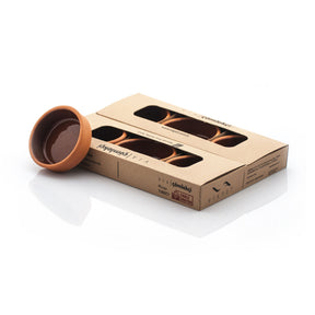 Viapot ANADOLU 6er Set - 250 ml - Innen Braun Glasiert - Terrakotta-Schalen - 12×4 cm