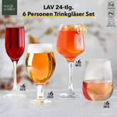 LAV 24-tlg. 6 Personen Trinkgläser Set - Nordic Schiller