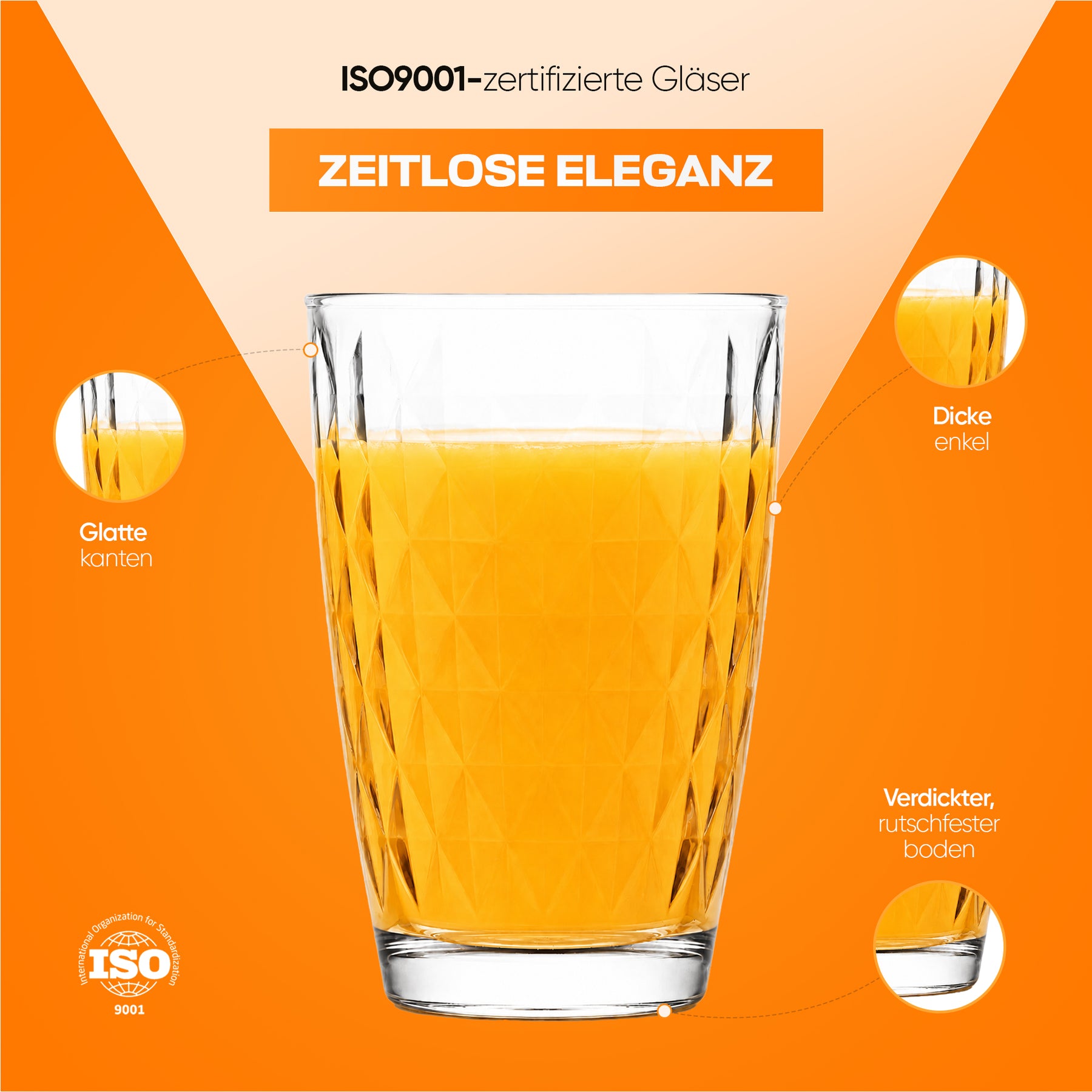 LAV Artemis Longdrinkglas Nahaufnahme Glasrand