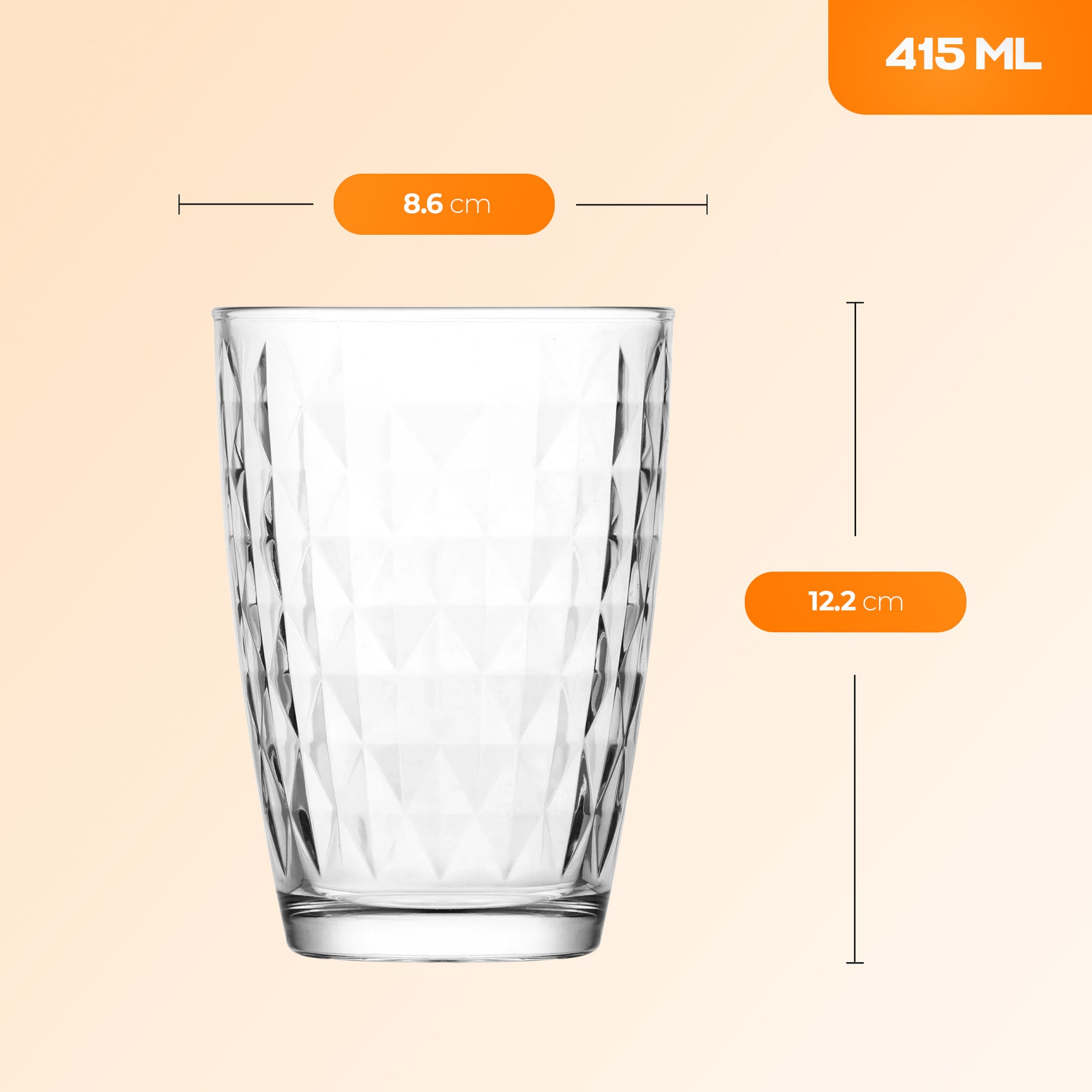 LAV Artemis Longdrinkglas Detailansicht Glasschliff