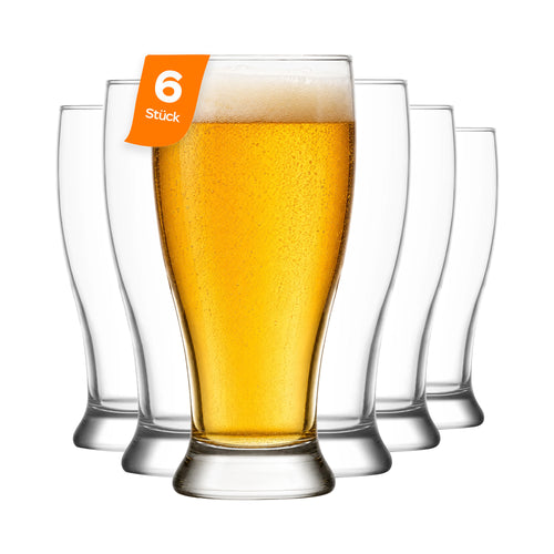 LAV Brotto Biergläser 565 ml transparent Frontansicht