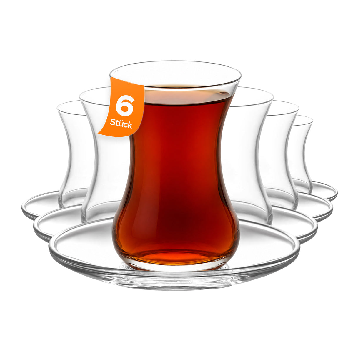 LAV Demet Teegläser & Unterteller Set - 135 ml (4 1/2 oz)