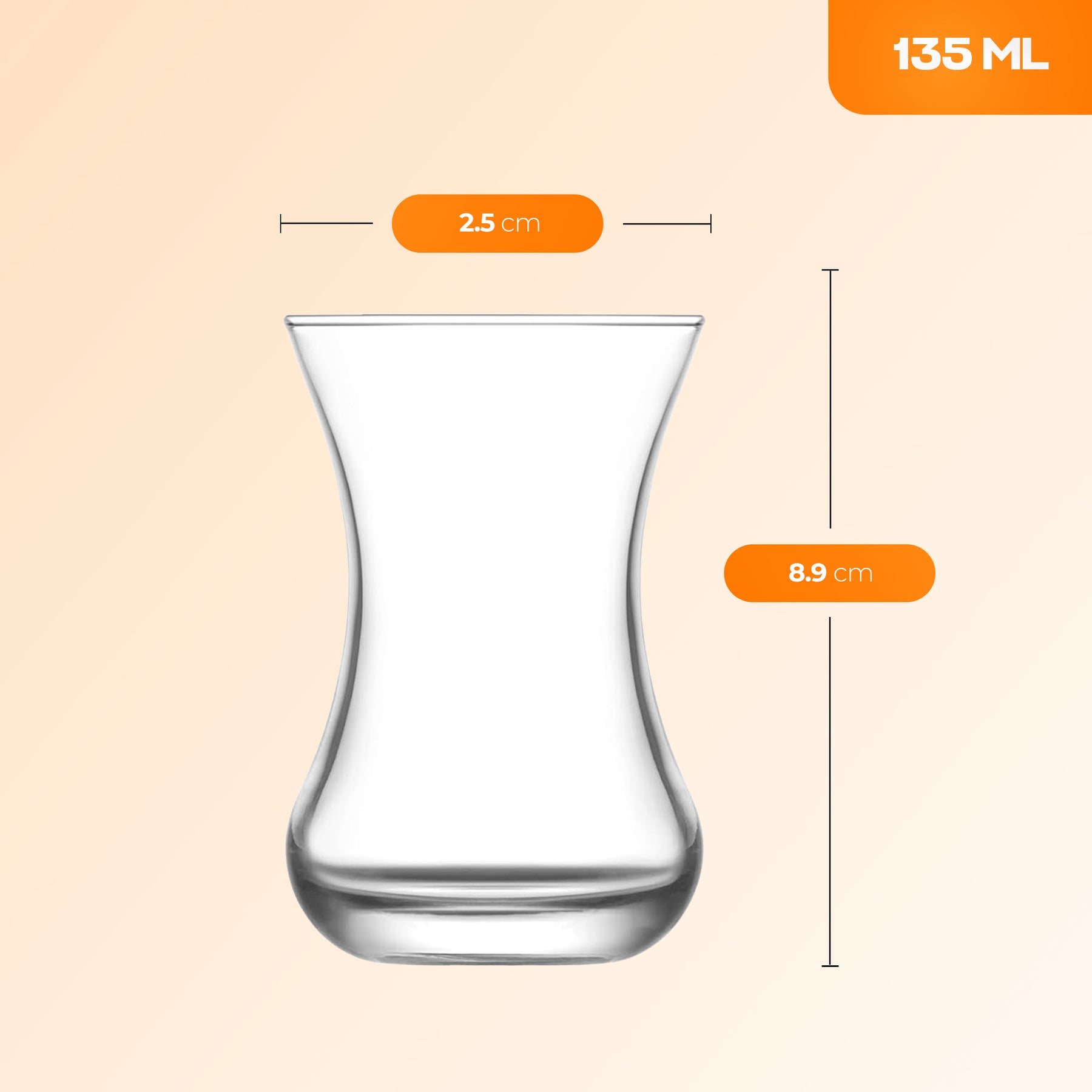 LAV Demet Teegläser & Unterteller Set - 135 ml (4 1/2 oz)